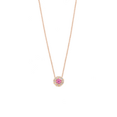 Collana giro di diamanti e zaffiro rosa