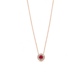 Collana giro di diamanti e rubino
