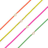 Fluorescent heart thread bracelet