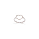 Anello sagoma cuore oro bianco e diamanti