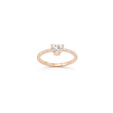 Anello diamante taglio cuore oro rosa