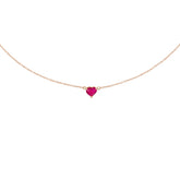 Collana con rubino taglio cuore