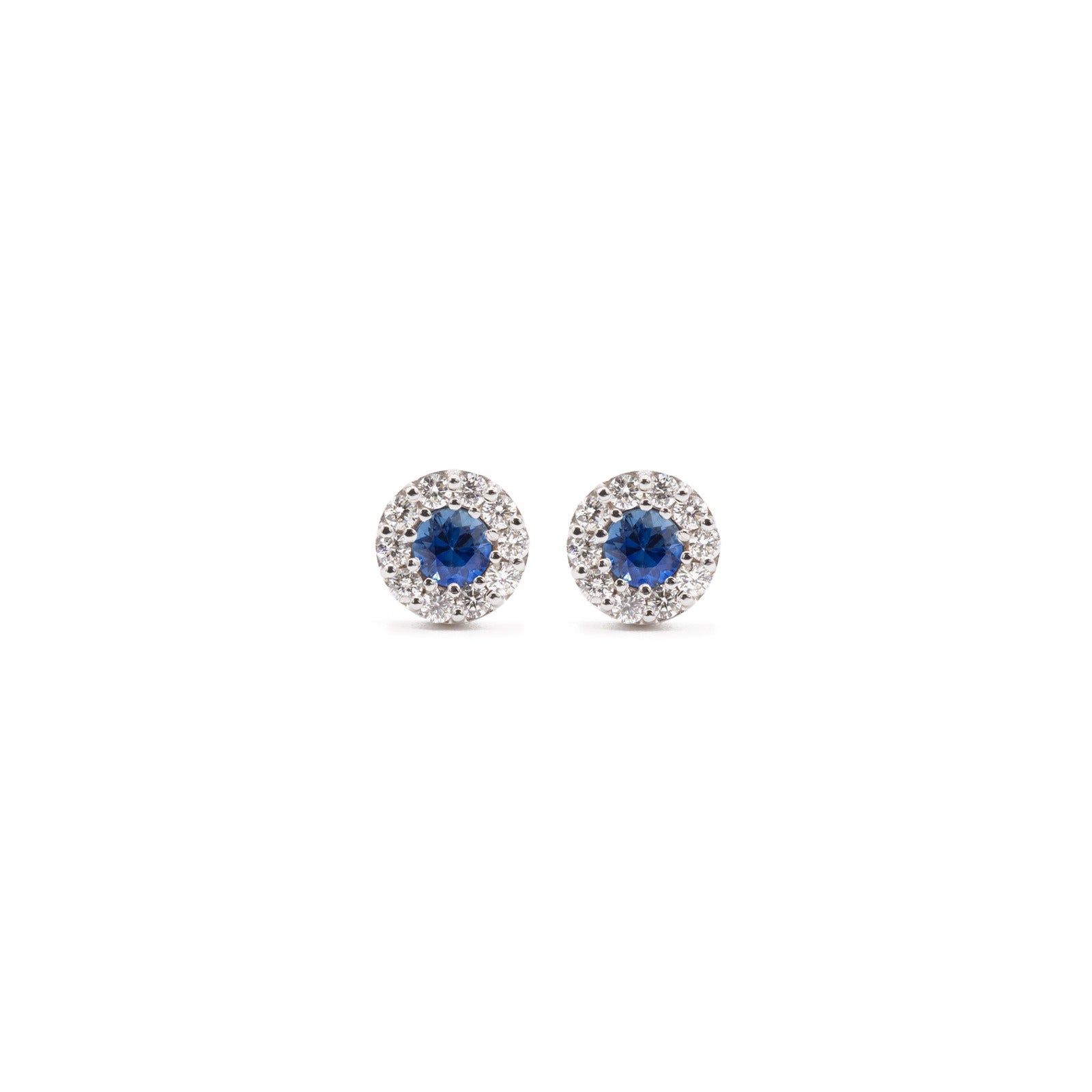 diamond and sapphire round earrings – Simona Randazzo Gioielli