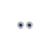 diamond and sapphire round earrings