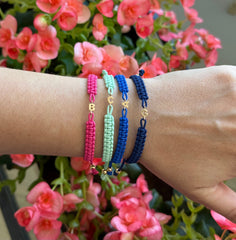 Bracciale sagola intrecciata Lettera Big Diamanti