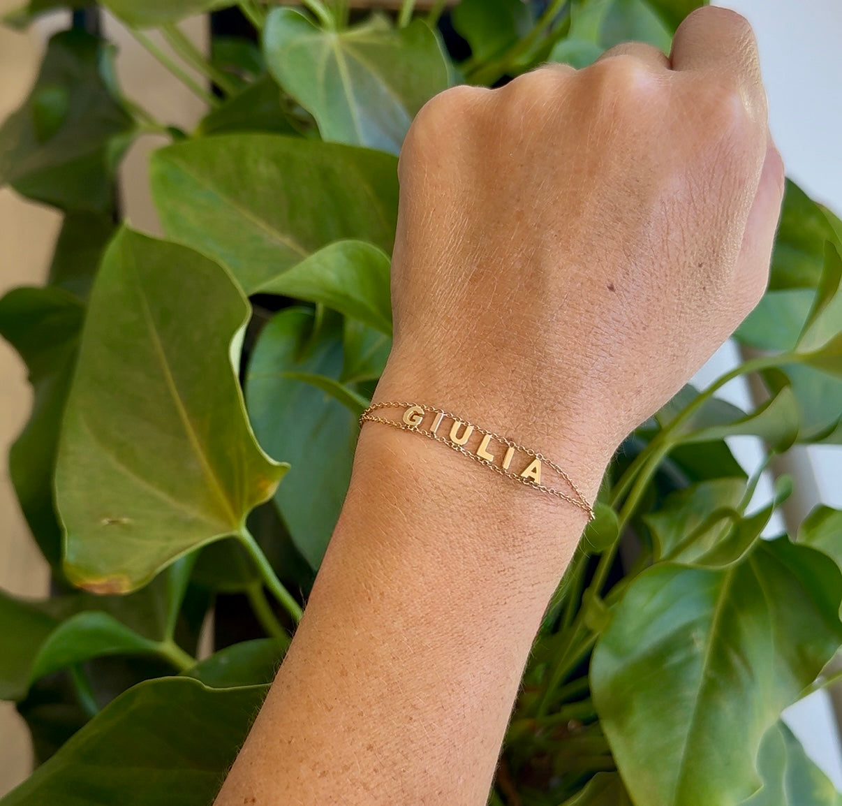 bracciale in oro con nome lettere big 