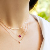 Necklace with heart-cut ruby