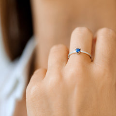 Heart cut sapphire ring