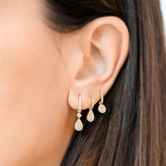 round diamond pavé earrings