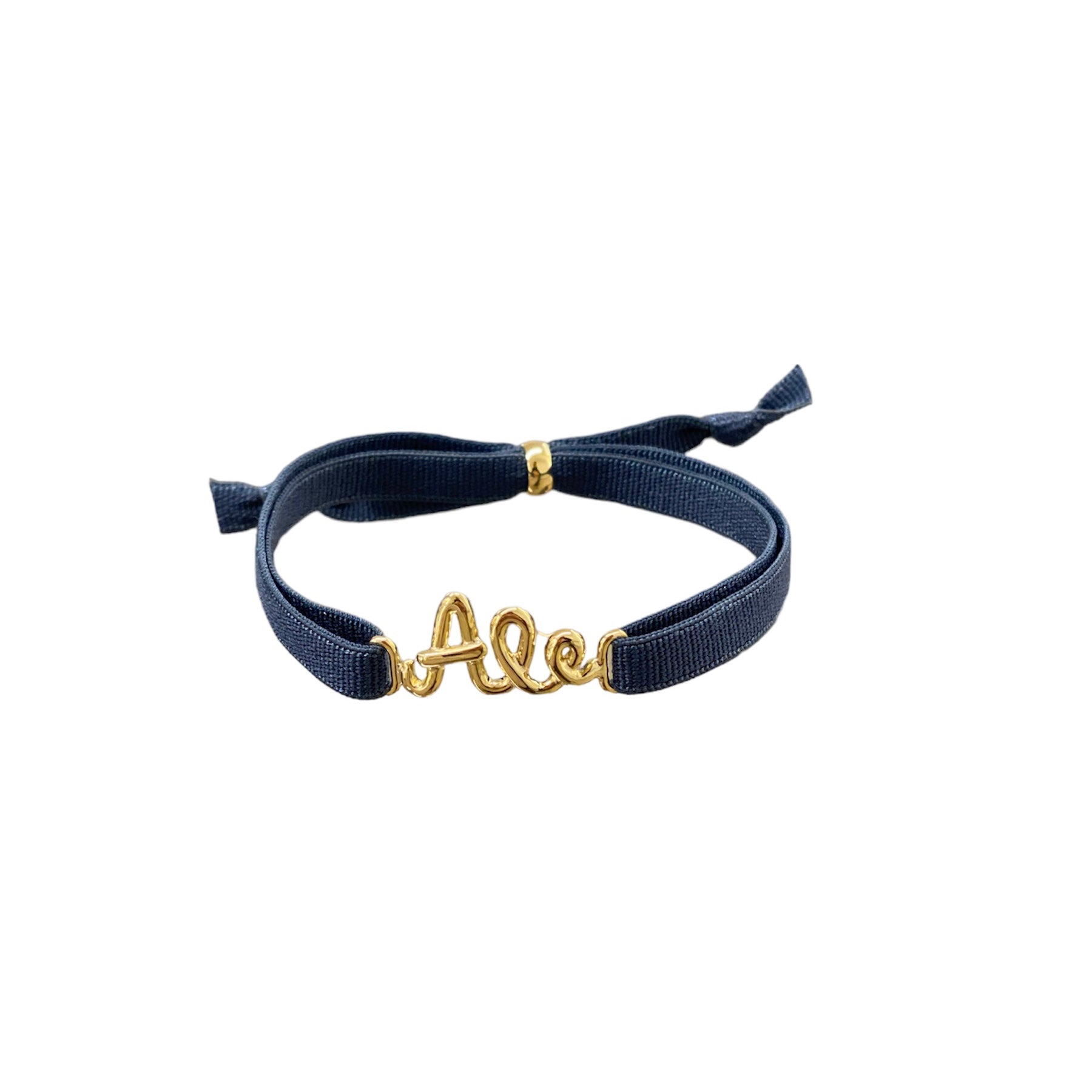 Name bracelet in yellow gold