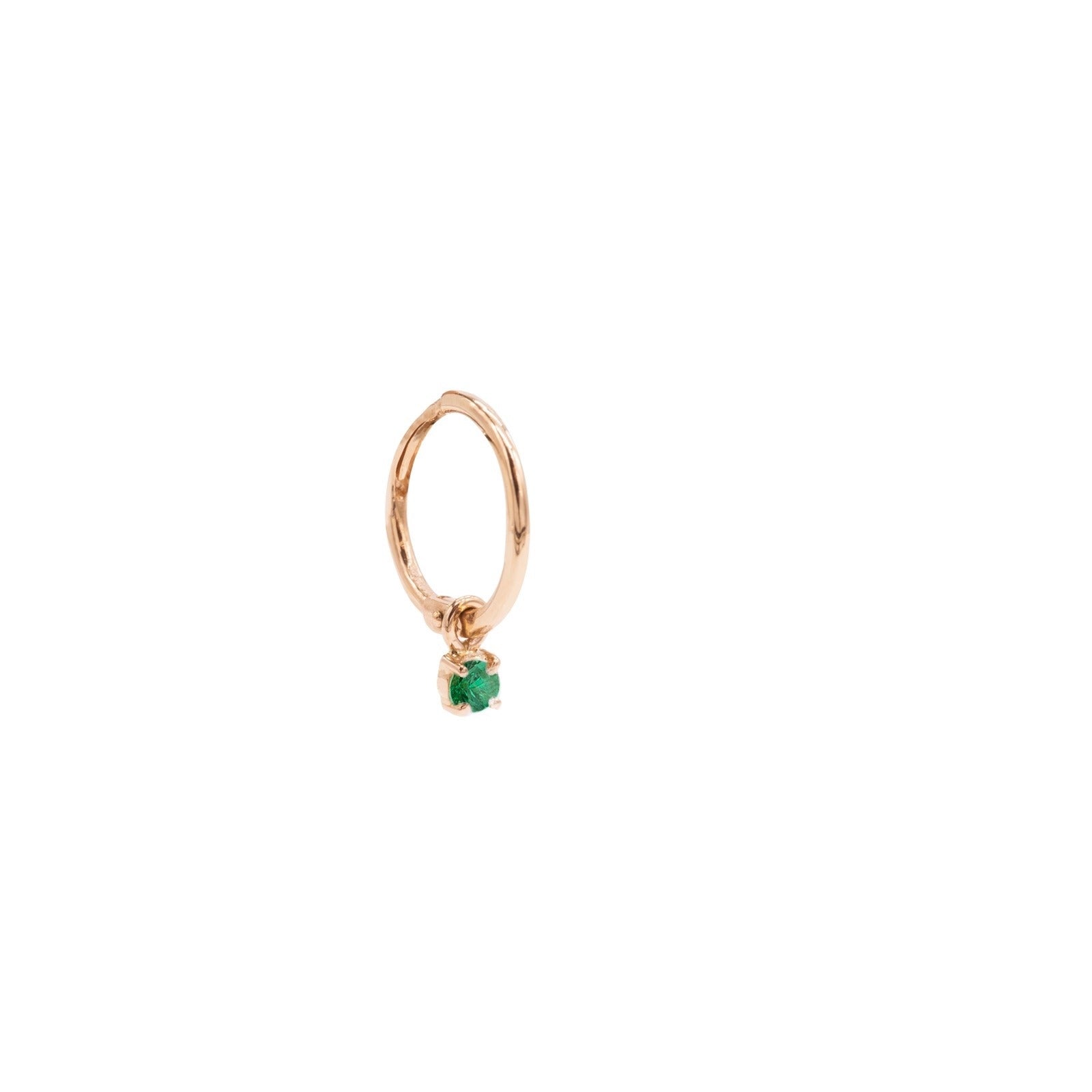 orecchini cerchietto con smeraldo pendente