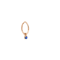 hoop earrings with dangling sapphire