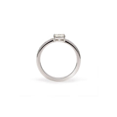 Rectangular diamond engagement ring