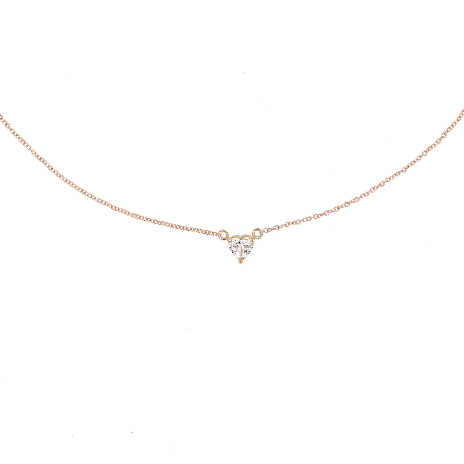 Necklace with heart cut diamond