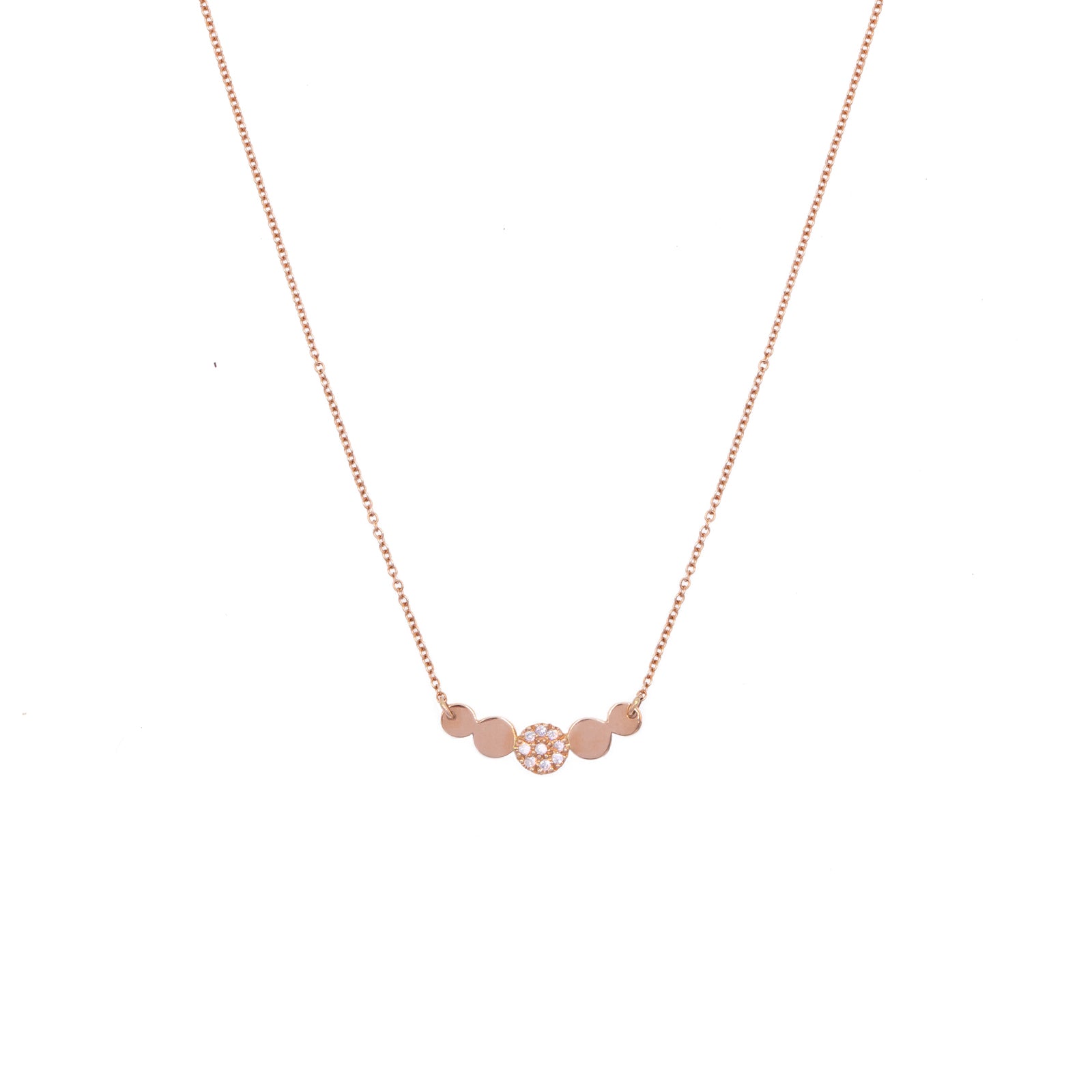 Teorema Bubbles necklace with 5 round diamonds