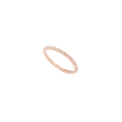 Rose gold wedding ring with diamonds