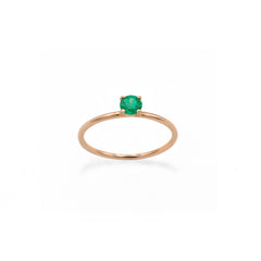 Thin wedding ring with emerald