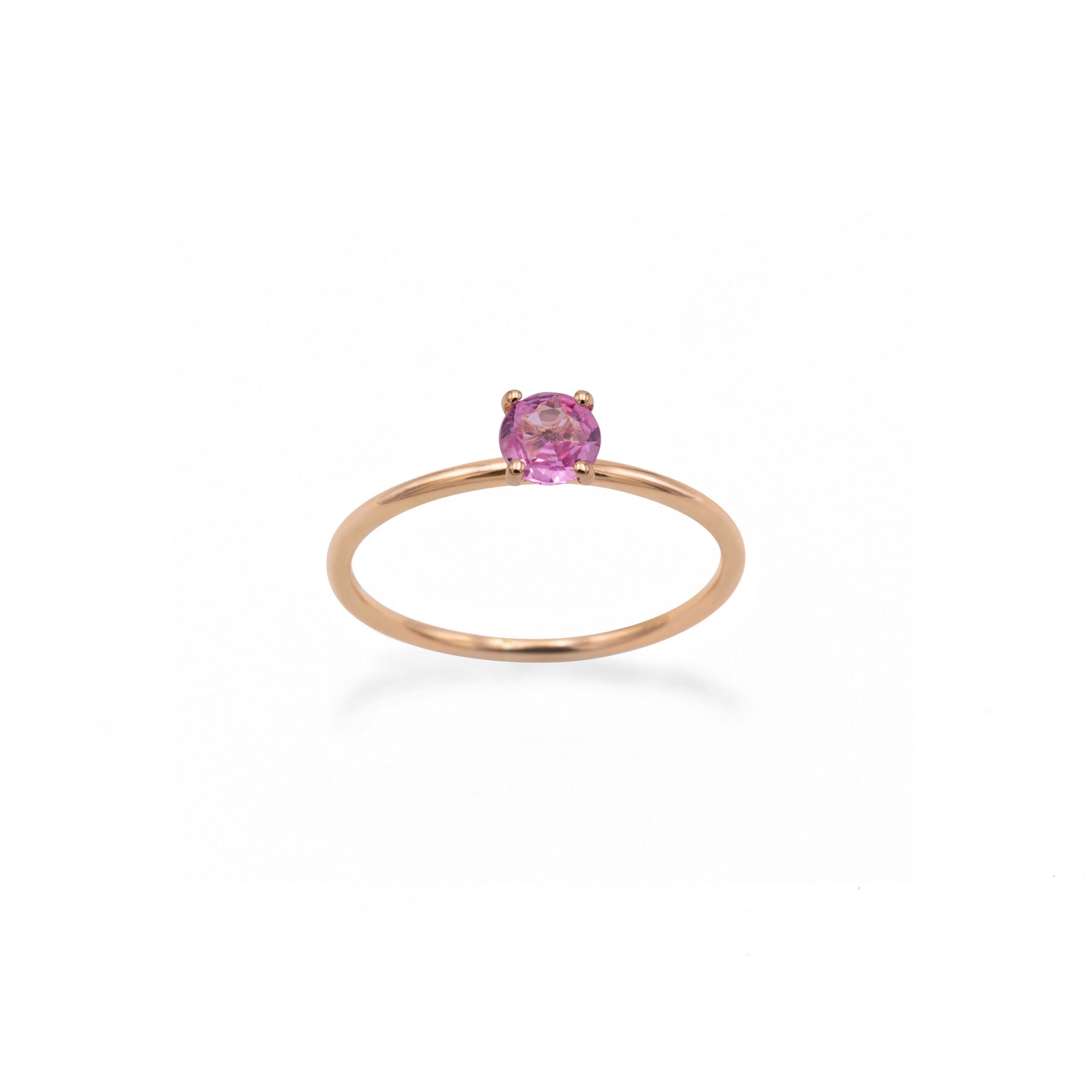 Thin band with pink sapphire