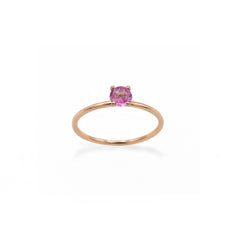 Thin band with pink sapphire