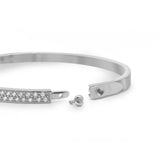 Handcuff bracelet with diamonds