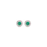diamond and emerald round earrings
