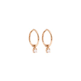 hoop earrings with dangling diamond