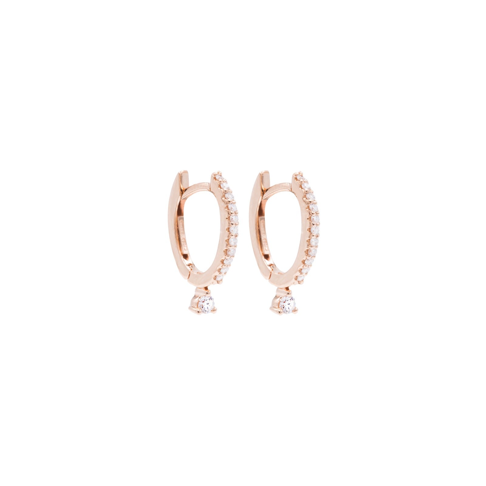 orecchini cerchietto oro rosa e diamanti
