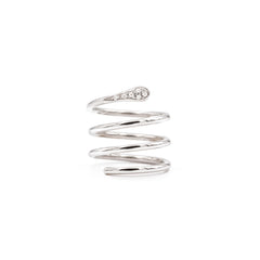 Snake ring in white gold and diamonds