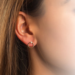 Single Round Theorem Earring with Triangle