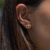 diamond and ruby ​​earrings