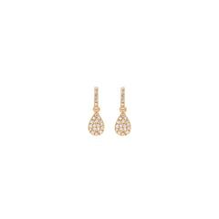 pave diamond drop earrings