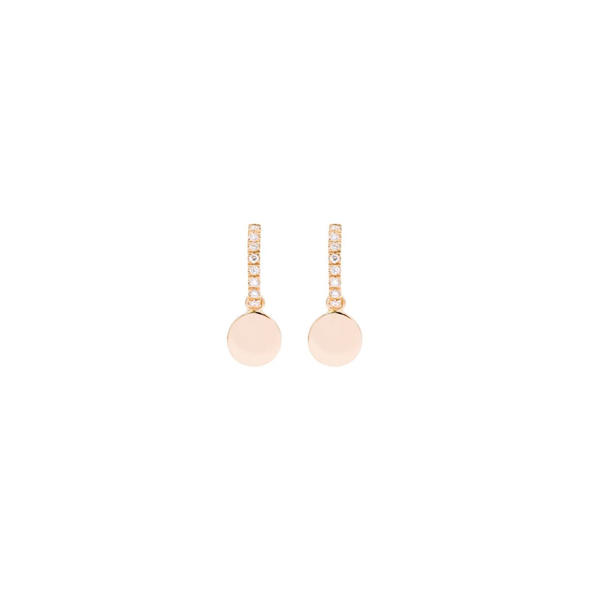 round gold and diamond earrings