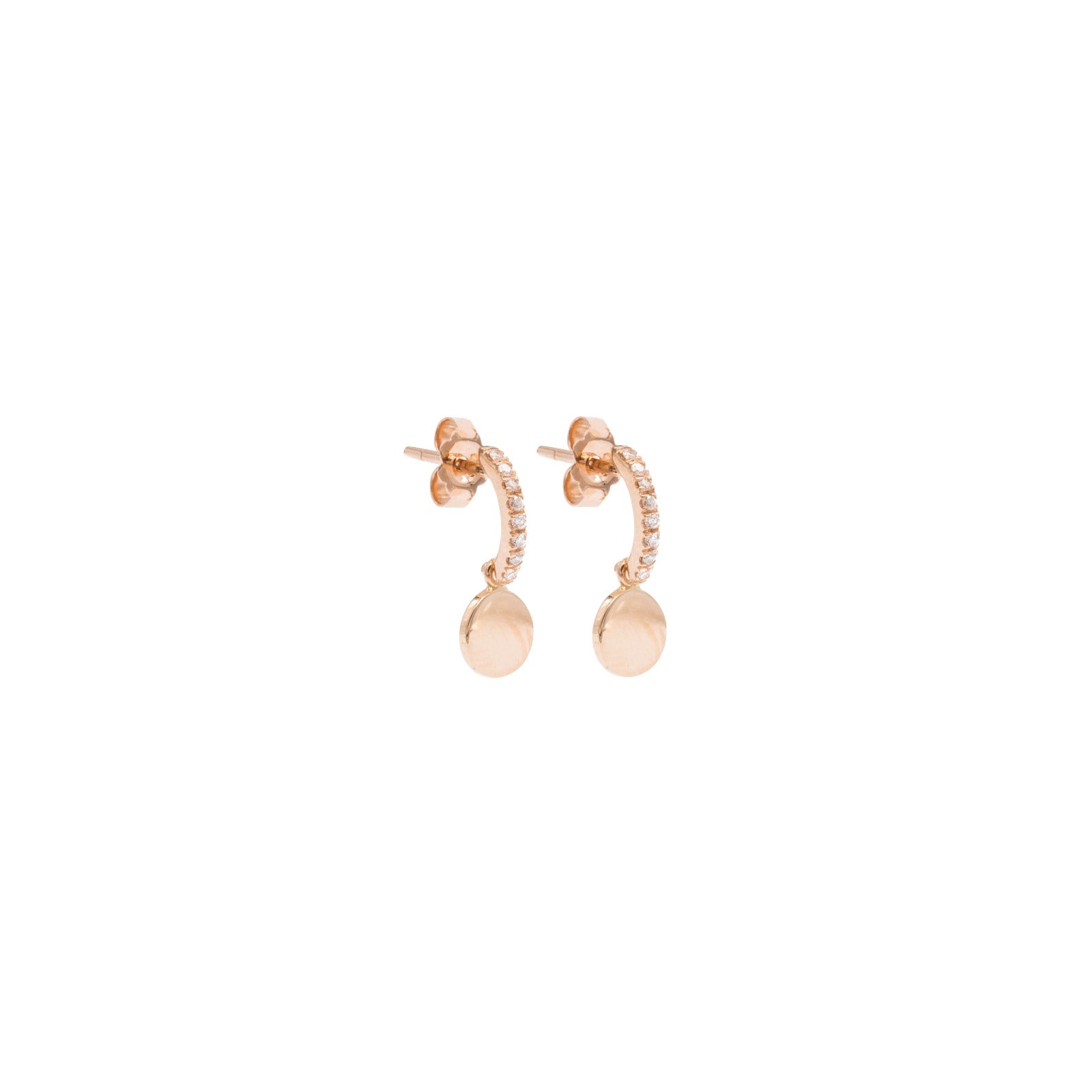 round gold and diamond earrings